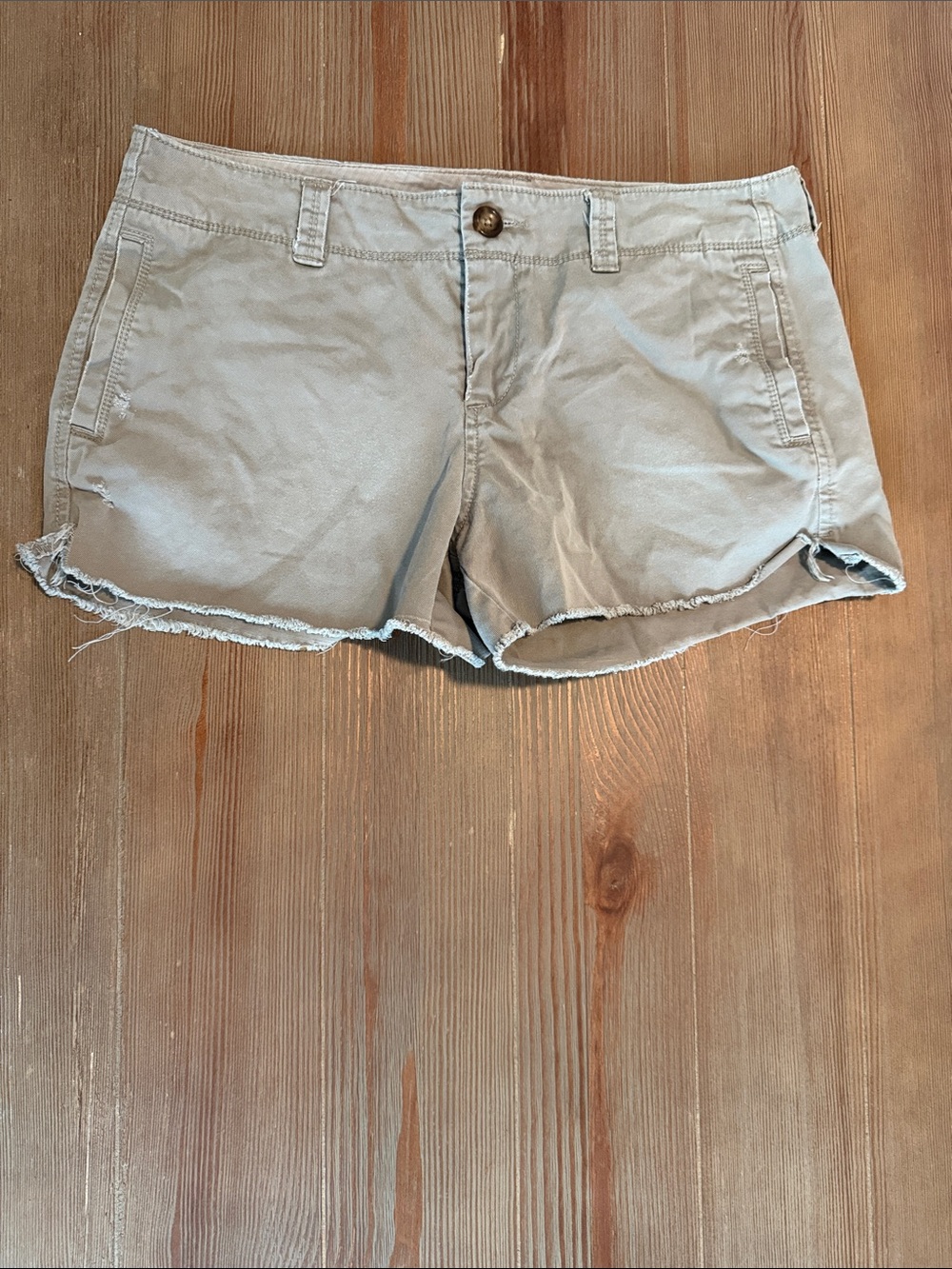 Old Navy Light Gray Frayed Hem Bermuda Shorts